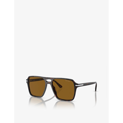Prada Womens Brown Pr 20ys Pilot-frame Acetate Sunglasses In Brown