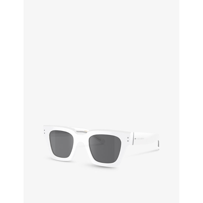 Shop Dolce & Gabbana Women's White Dg4413 Square-frame Acetate Sunglasses