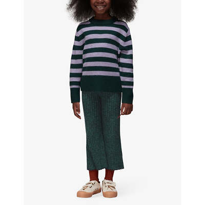 Shop Whistles Girls Multi-coloured Kids Flared-leg Ribbed Knitted Trousers 3-9 Years