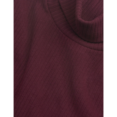Shop Whistles High-neck Ribbed Stretch-knit Top 3-9 Years In Purple