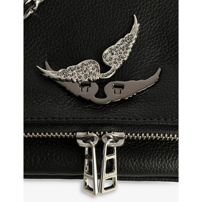 Shop Zadig & Voltaire Zadig&voltaire Shiny Silver Hematite Swing Your Wings Rhinestone-encrusted Metal Badge