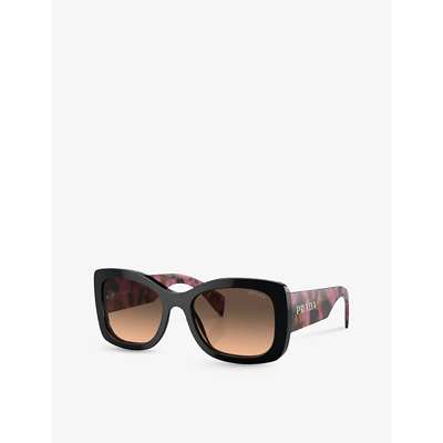 Shop Prada Women's Purple Pr A08s Oval-frame Acetate Sunglasses