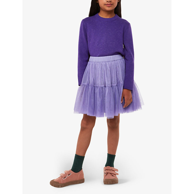 Shop Whistles Boys Purple Kids Annie Metallic-thread Knitted Jumper 3-12 Years