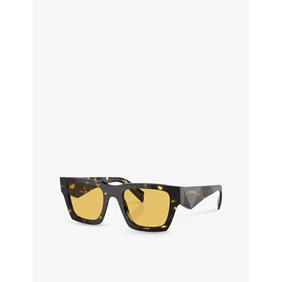 Prada Womens Brown Pr A06s Pillow-frame Acetate Sunglasses In Brown
