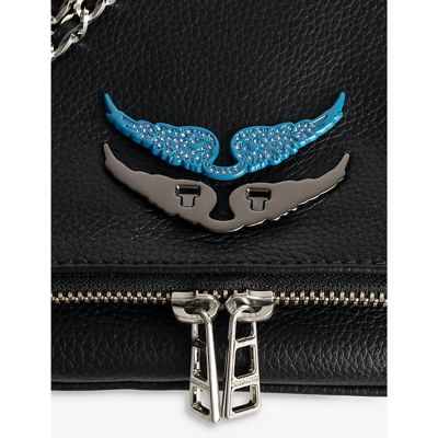 Zadig & Voltaire Womens Shiny Deep/light Sapphir Swing Your Wings Rhinestone-encrusted Metal Badg In Shiny Deep/light Sapphir