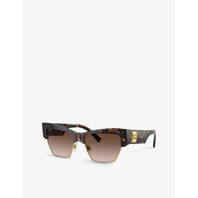 Shop Dolce & Gabbana Women's Brown Dg4415 Cat-eye Acetate Sunglasses