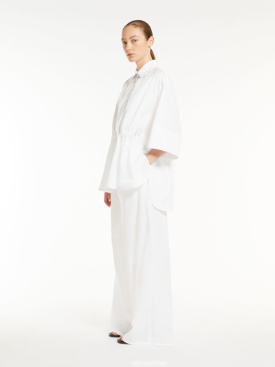Shop Max Mara Loose-fitting Cotton Poplin Shirt In Optical White