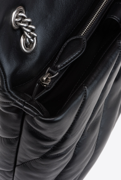 Pinko Big Love Bag Puff Maxi Quilt In Nero-old Silver