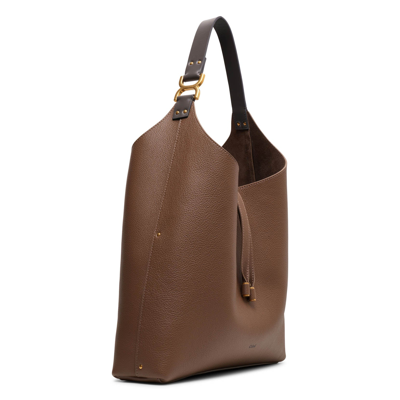 Shop Chloé Marcie Taupe Leather Shoulder Bag