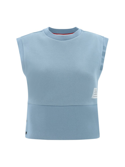 Shop Thom Browne Double Face Knit 4 In Blue