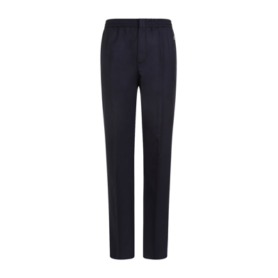 Shop Berluti Zip Detailed Straight Leg Pants In Blue