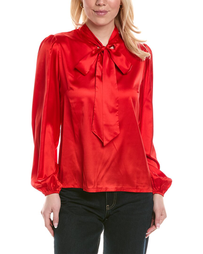 Shop Colette Rose Scarf Neck Blouse In Red