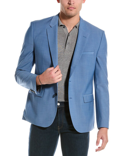 Shop Hugo Boss Wool-blend Jacket In Blue
