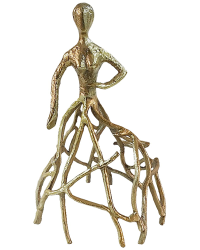 Sagebrook Home 14in Metal Dancing Lady In Gold