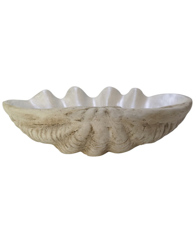 Sagebrook Home 16in Pearlized Shell Bowl In Ivory