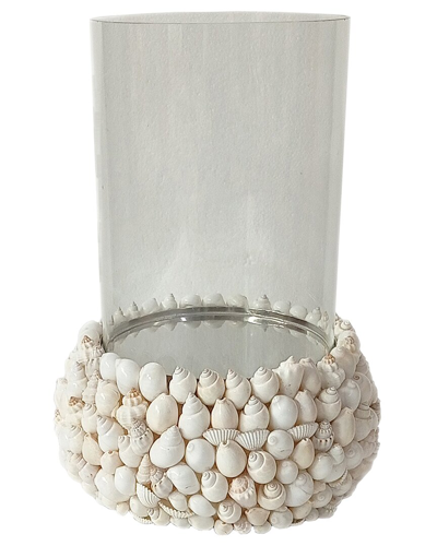 Sagebrook Home 11in Shell Hurricane In White
