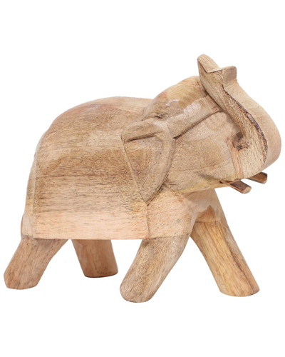 Shop Sagebrook Home 7in Wooden Elephant In Brown