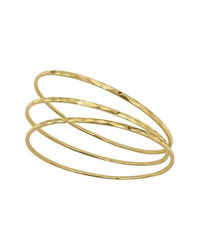 Adornia Set Of 3 Hammered 14k Gold Plated Bangle Bracelets