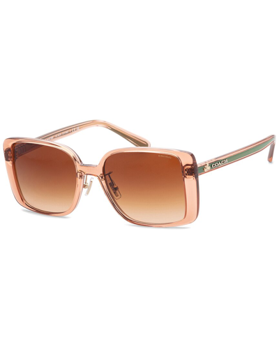 Shop Coach Women's Hc8375 56mm Sunglasses In Brown