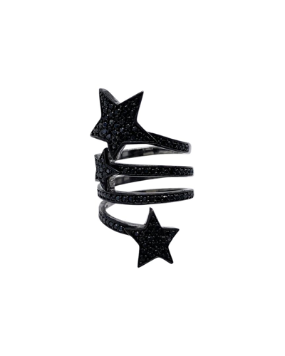 Shop Adornia Fine Jewelry Silver 1.30 Ct. Tw. Black Spinel Shooting Star Ring
