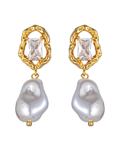 Shop Eye Candy La Pearl Cz Alice Golden Drop Earrings
