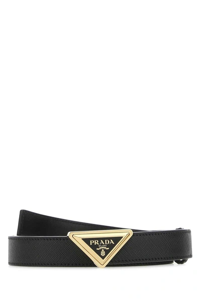 Shop Prada Logo Plaque Belt In Nero