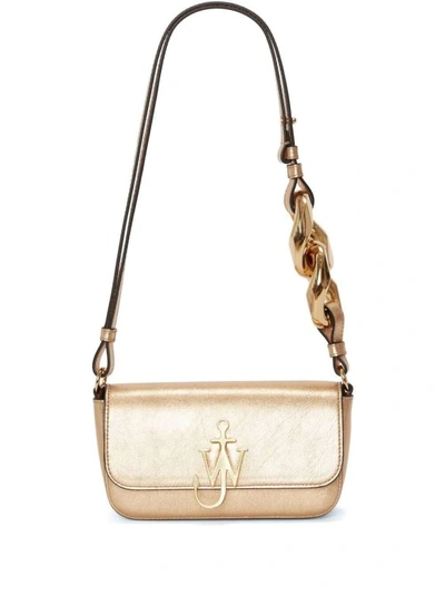 Shop Jw Anderson Anchor Metallic Shoulder Bag In Neutrals