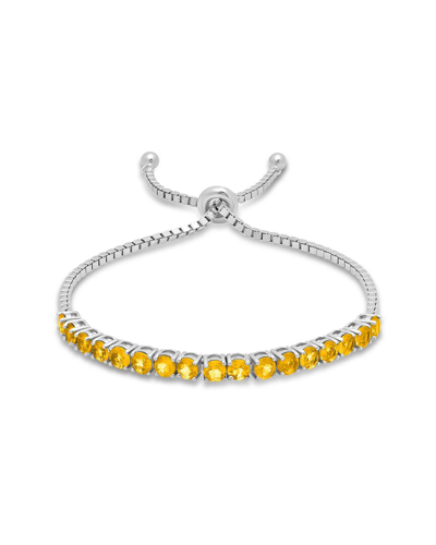 Max + Stone Maxcolor Silver 5.10 Ct. Tw. Citrine Adjustable Bolo Bracelet