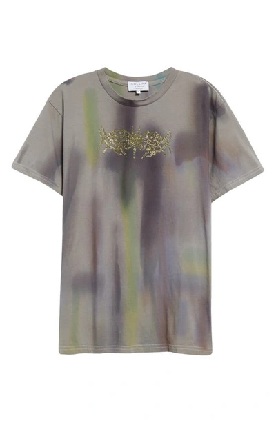 Shop Collina Strada Hand Dyed Rhinestone Star Graphic Tee In Aurora