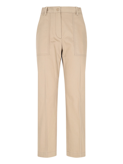 Shop Moncler Straight Pants In Beige