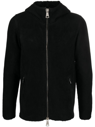 Giorgio Brato Sheepskin Hooded Jacket In ブラック