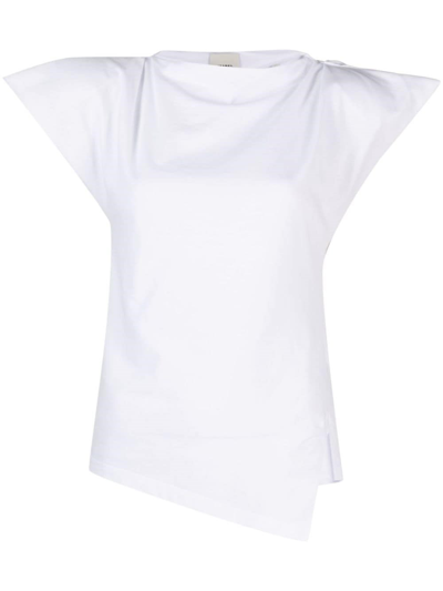 Shop Isabel Marant Asymmetrical T-shirt In ホワイト