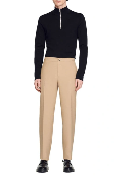 Shop Sandro H20 Jersey Pants In Beige