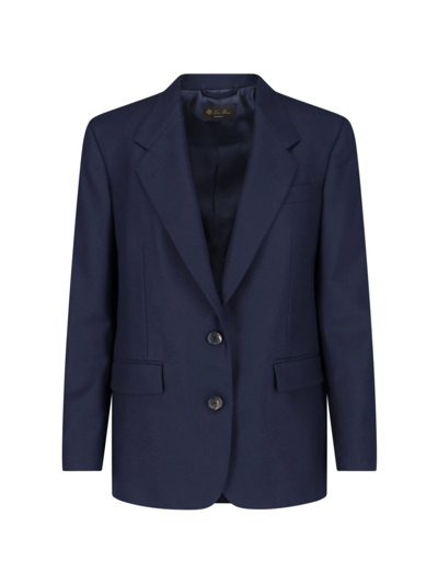 Shop Loro Piana Single-breasted Blazer In Blue