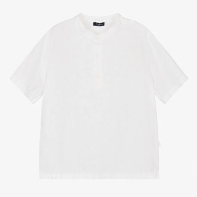 Shop Il Gufo Boys White Linen Shirt