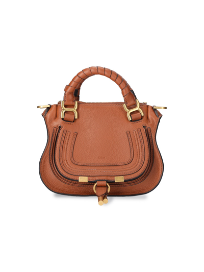 Shop Chloé ‘marcie' Mini Bag In Brown