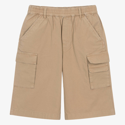 Shop Marc Jacobs Teen Beige Cotton Twill Cargo Shorts