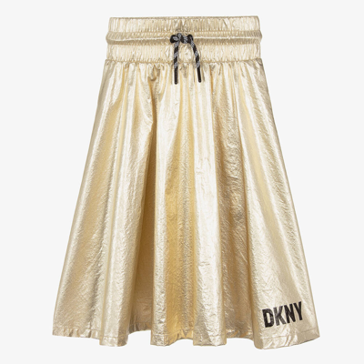 Shop Dkny Teen Girls Gold Midi Skirt