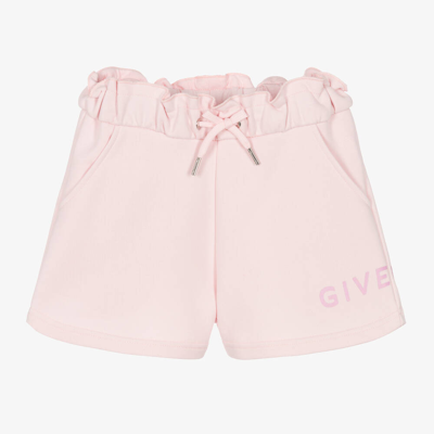 Shop Givenchy Girls Pink Cotton Jersey Shorts