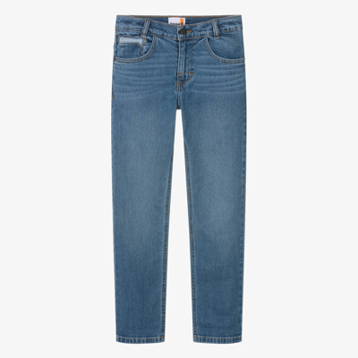 Shop Timberland Teen Boys Blue Straight Leg Denim Jeans