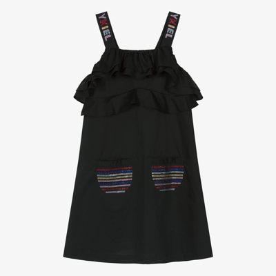 Shop Sonia Rykiel Paris Teen Girls Black Cotton Poplin Dress