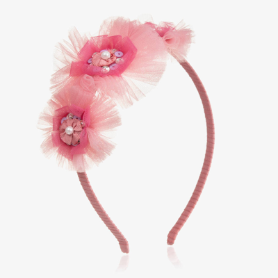 Shop Tutu Du Monde Girls Pink Floral Tulle Hairband