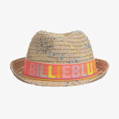 Shop Billieblush Girls Beige Straw Hat