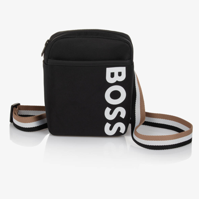 Shop Hugo Boss Boss Boys Black Messenger Bag (19cm)
