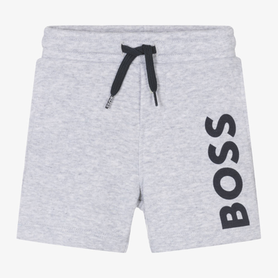 Shop Hugo Boss Boss Boys Grey Marl Cotton Jersey Shorts
