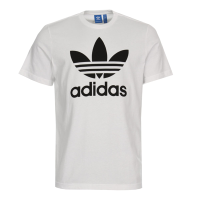 Shop Adidas Originals Trefoil Logot- Shirt In White