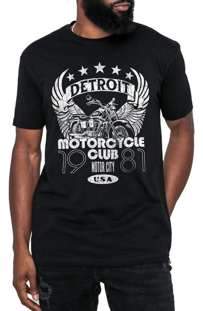 Shop Kid Dangerous Detroit Motorcycle Club Cotton Graphic T-shirt In Black