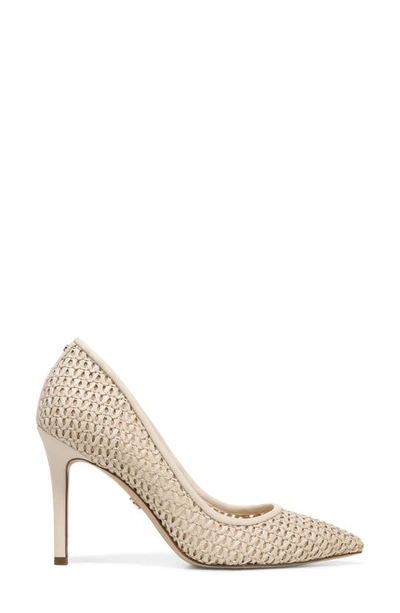 Shop Sam Edelman Hazel Pointed Toe Pump In Ivory Raffia