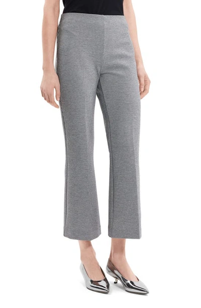 Theory Slim Houndstooth Kick Flare Pants In Black Multi