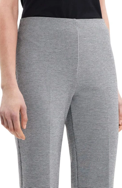 Theory Slim Houndstooth Kick Flare Pants In Black Multi